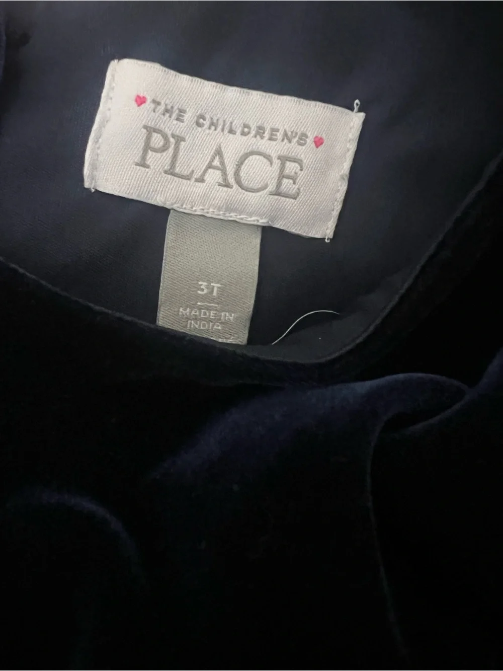 The Children's Place Navy Velvet Top Plaid Skirt Holiday Dress with Bow